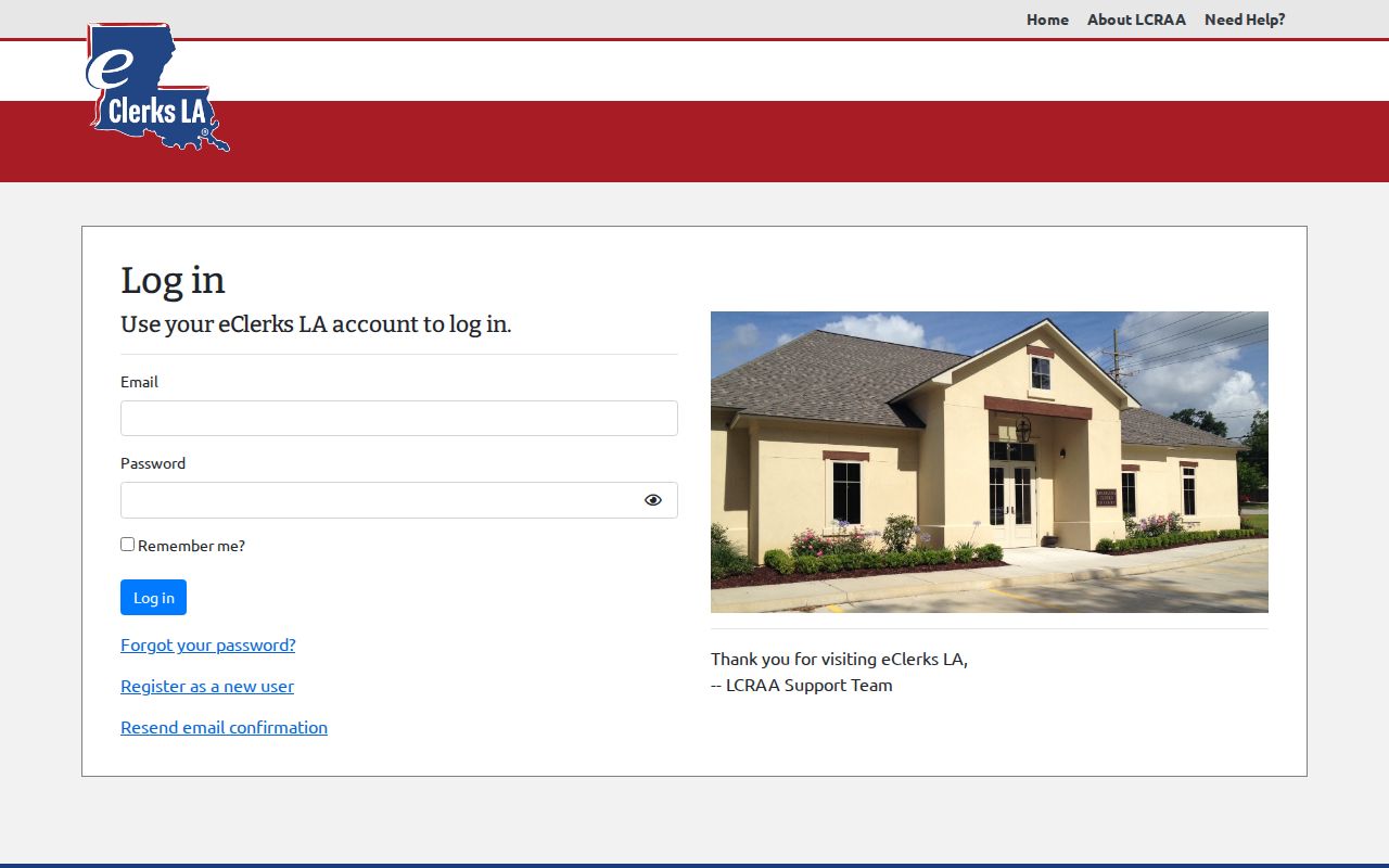 Red River Parish docket search eClerks LA login screen