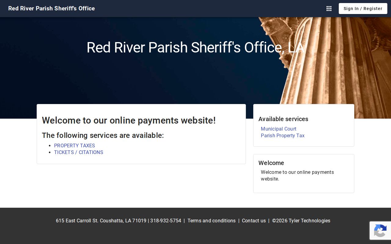 Red River Parish traffic court Sheriff payment channel